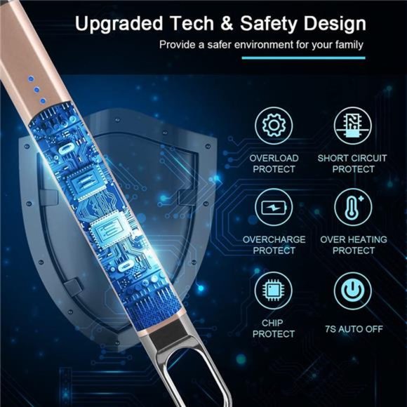 Candle Lighter Electric Arc Lighter Windproof Flameless USB Rechargeable Lighter - Picture 2 of 7